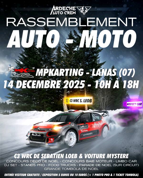 rassemblement auto moto  avec une wrc