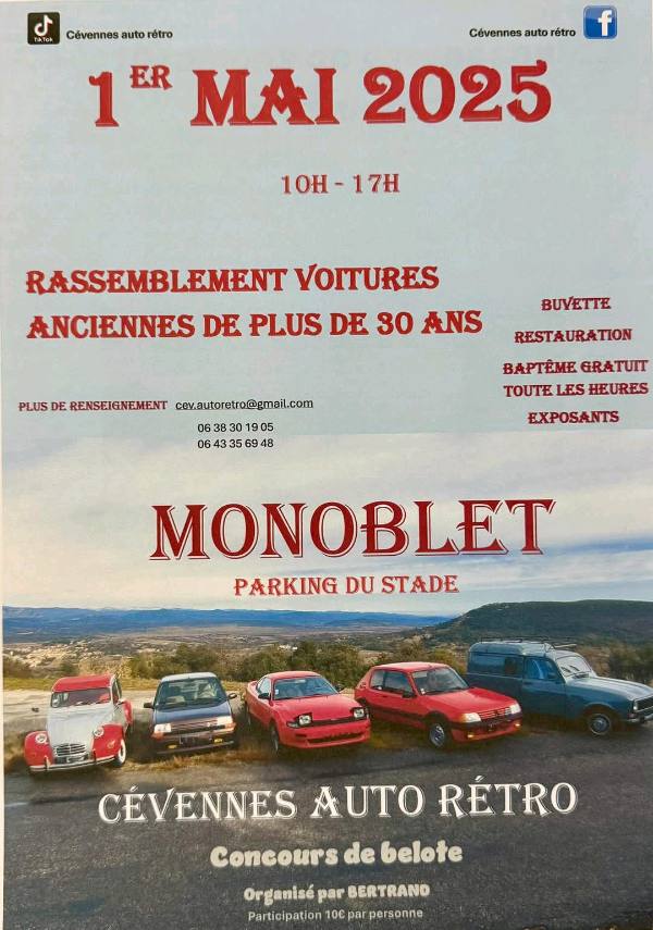 Évènement : rasso voitures plus de 30ans en cevennes